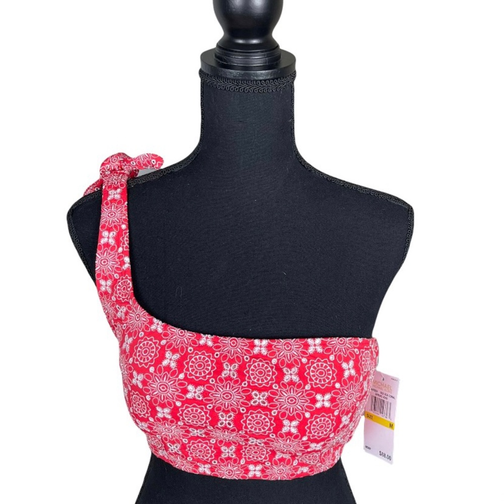 MICHAEL Michael Kors Red Patterned Bikini Top